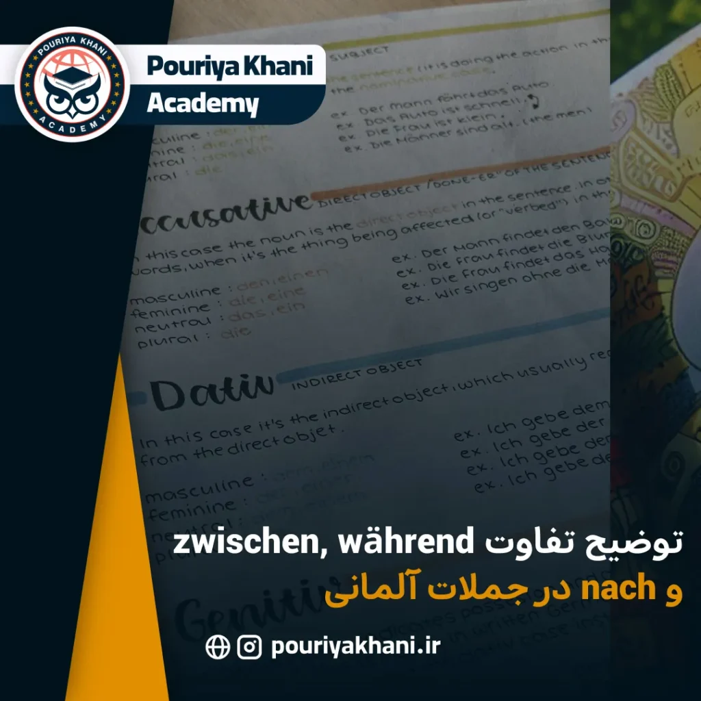 توضیح تفاوت zwischen, während و nach در جملات آلمانی